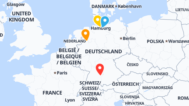 Map of company locations