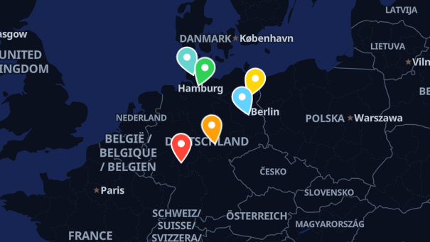 Map of company locations