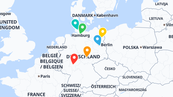 Map of company locations