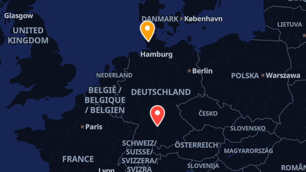 Map of company locations