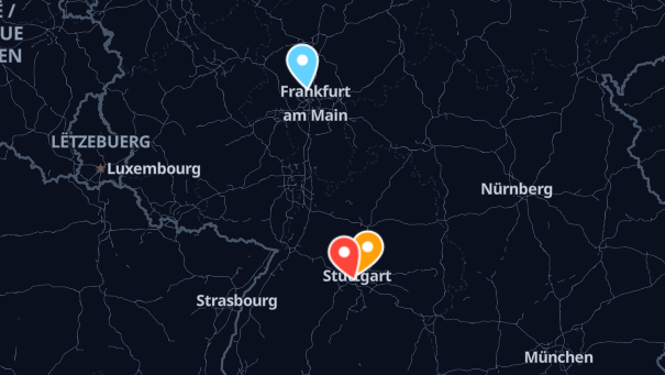 Map of company locations