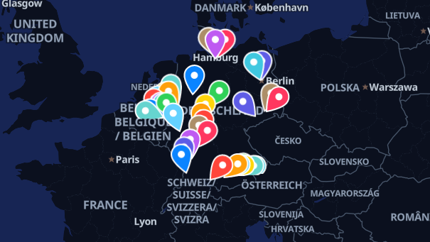 Map of company locations