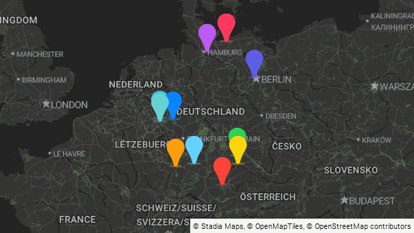 Map of company locations