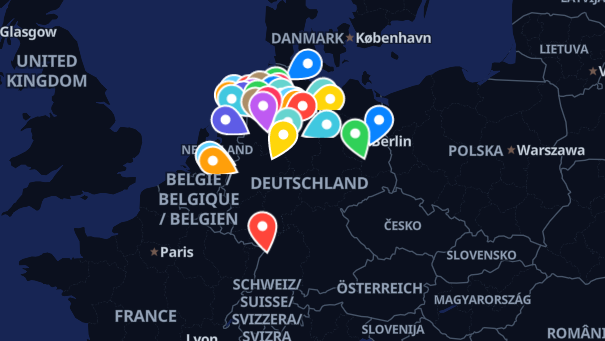 Map of company locations