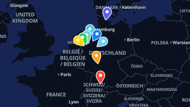 Map of company locations