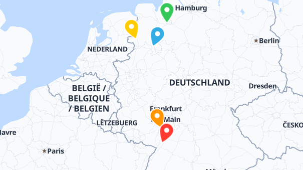 Map of company locations