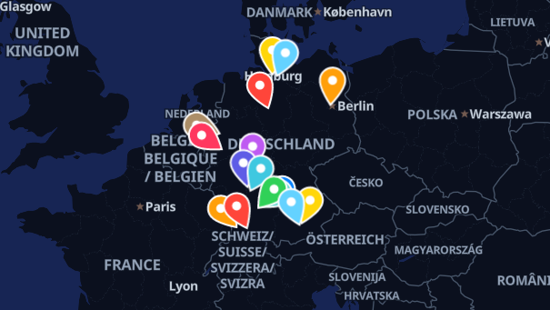 Map of company locations