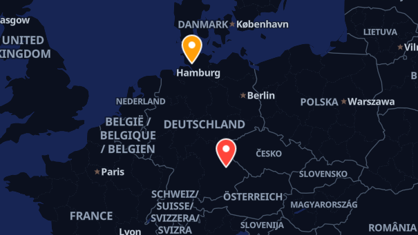 Map of company locations