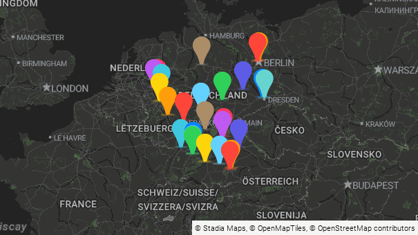 Map of company locations