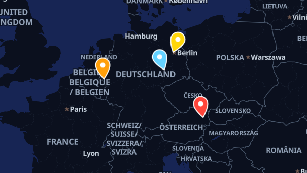Map of company locations