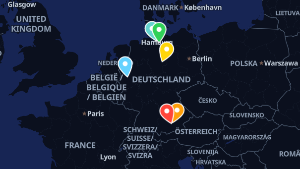 Map of company locations