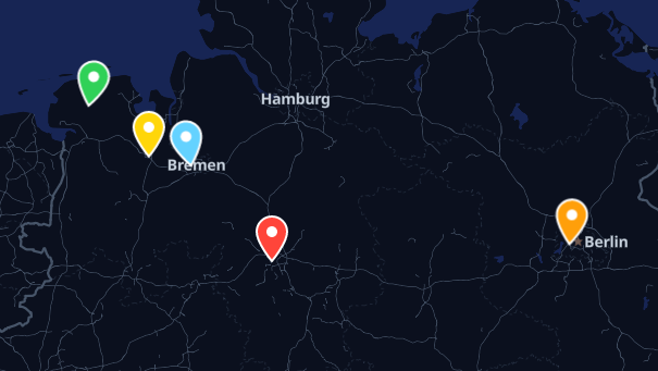 Map of company locations