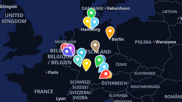 Map of company locations