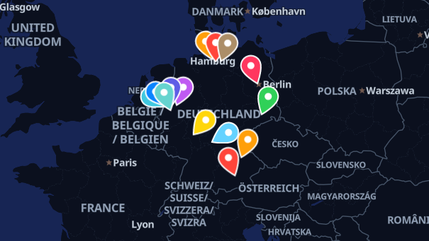Map of company locations
