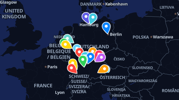 Map of company locations