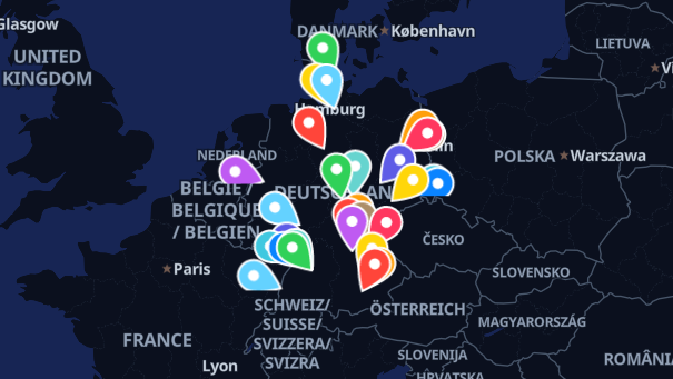 Map of company locations