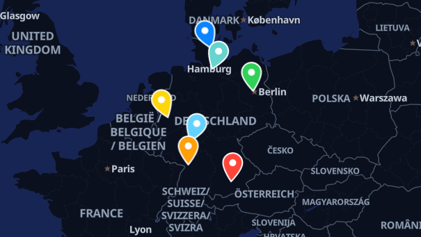 Map of company locations