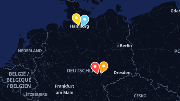 Map of company locations