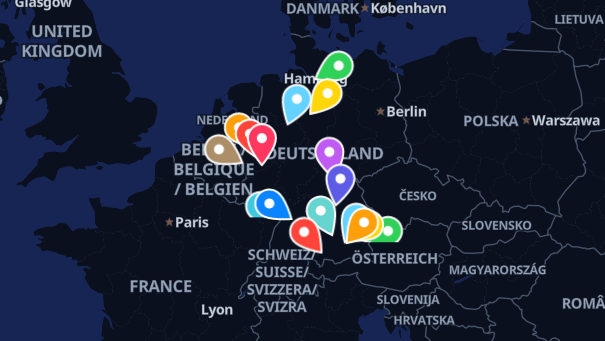 Map of company locations