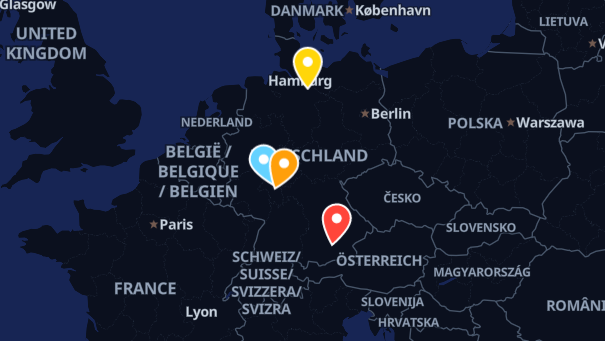 Map of company locations
