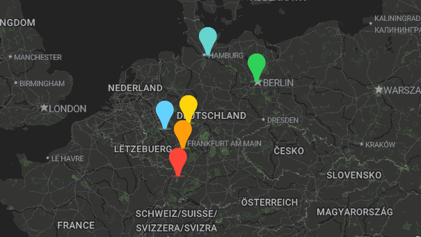 Map of company locations