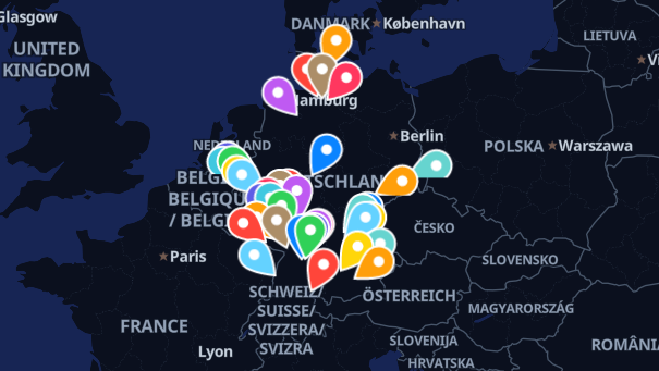 Map of company locations