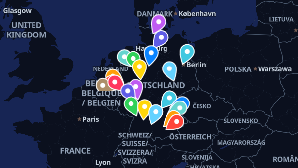 Map of company locations
