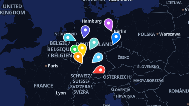 Map of company locations