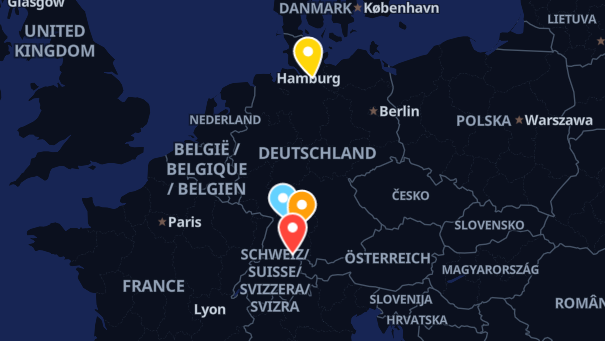 Map of company locations