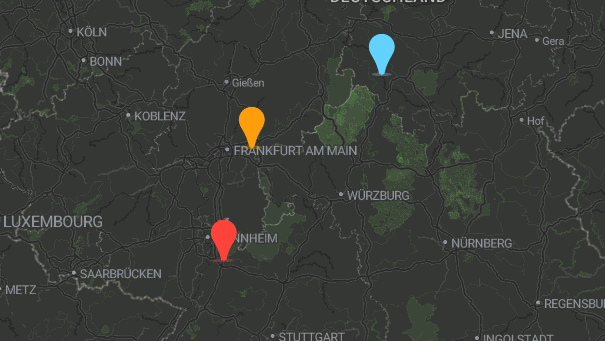 Map of company locations