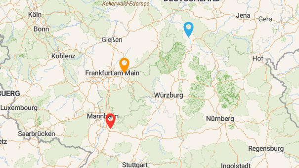 Map of company locations