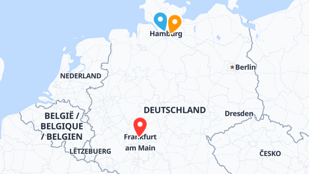 Map of company locations