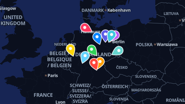 Map of company locations