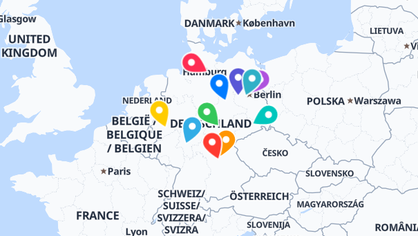 Map of company locations