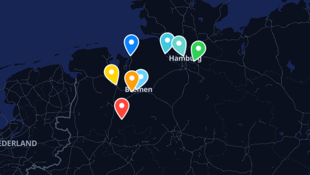 Map of company locations