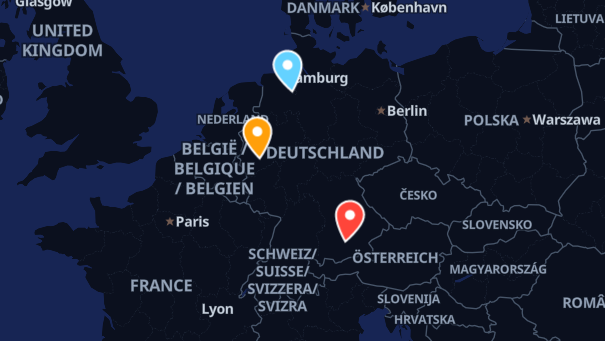 Map of company locations