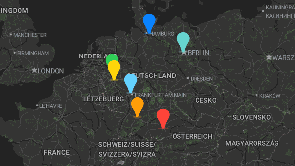 Map of company locations