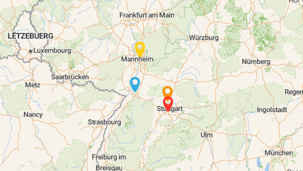 Map of company locations