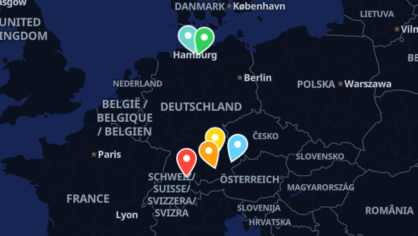 Map of company locations