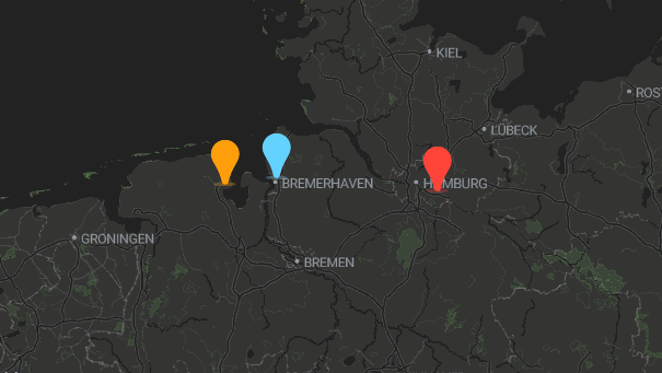 Map of company locations