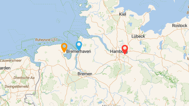 Map of company locations
