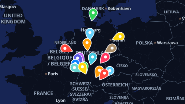 Map of company locations