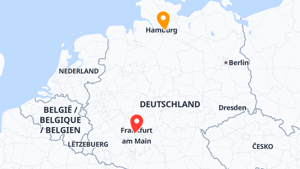 Map of company locations