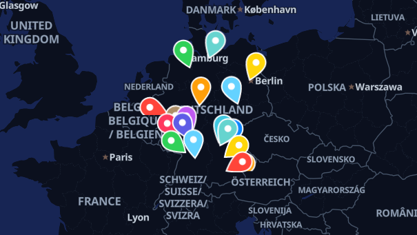 Map of company locations