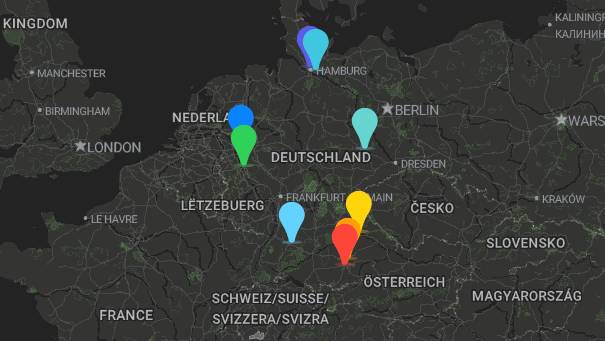 Map of company locations