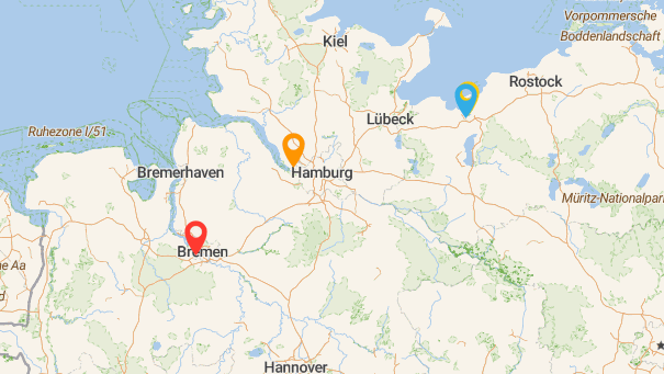 Map of company locations