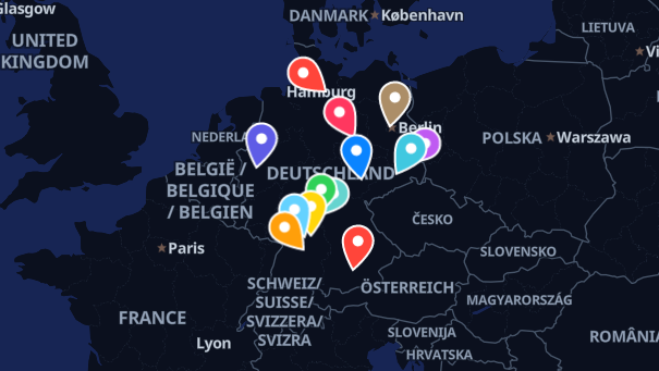 Map of company locations