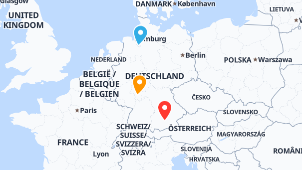 Map of company locations