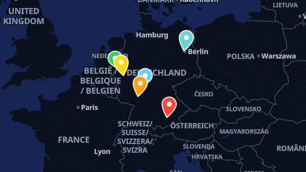 Map of company locations