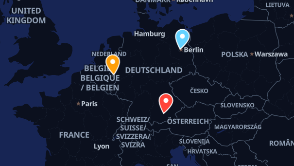 Map of company locations